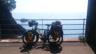 Our bikes enjoying the Ligurian coast